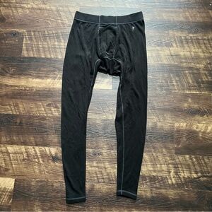Smartwool 100% wool black base layer pants tights outdoor hiking medium